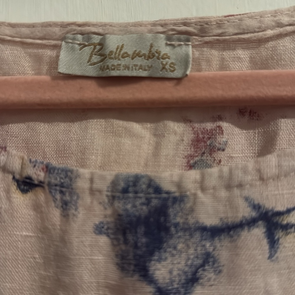 Pink Patterned Linen Dress - Picture 3 of 4